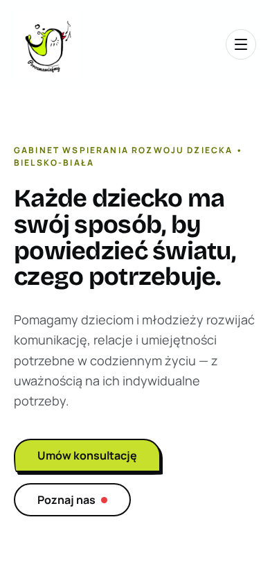 Strona Porozmawiajmy — widok mobilny